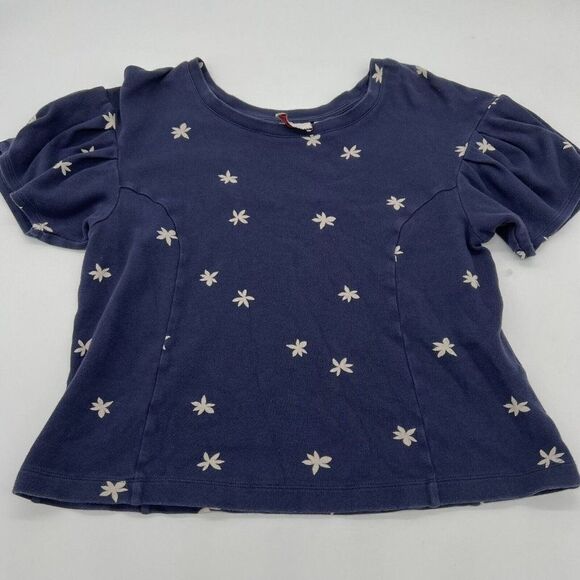 Anthropologie Postage Stamp Blue floral top size small - Picture 1 of 3